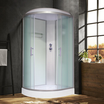 梦莞 扇形淋浴房一体整体淋浴房亚克力沐浴房钢化玻璃l形独立简庭蒸汽
