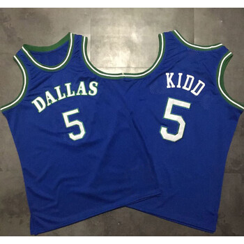 曼禄绅小牛5号基德41号蓝色复古网眼密绣nba球衣货源篮球服运动套装