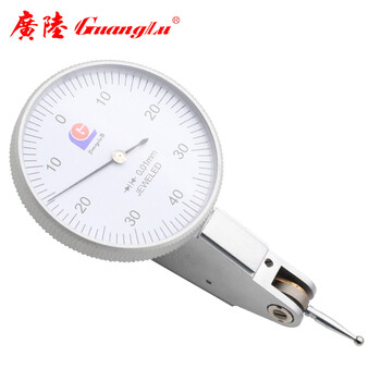 广陆guanglu 杠杆百分表0-0.8mm 表盘38mm 百分表头指示表一套小校表测头