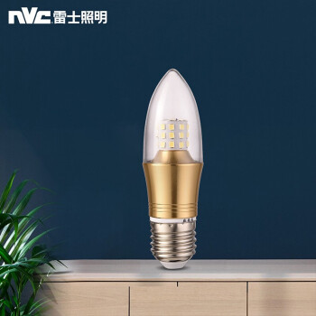 雷士（NVC） 雷士照明 led灯泡蜡烛泡 尖泡家用节能灯泡 e27螺口 灯泡直径35mm 7W 暖白光 E27大螺口 高115mm