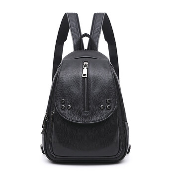 真皮双肩包女 香港时尚潮流新款大学生书包网红抖音明星同款双肩背包