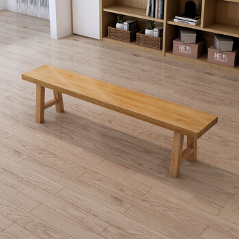 现代简约长条凳家用北欧长板凳卧室客厅长凳子 100*30*45全实木长凳