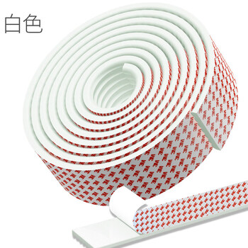 3m防撞条免贴无痕防护海绵防磕碰椅子墙壁家具泡沫海绵白色5米自带即