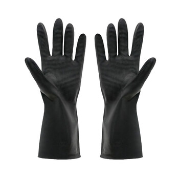 橡胶手套乳胶洗碗家务防水劳保工业耐酸碱耐磨耐用牛筋胶皮胶手套sml