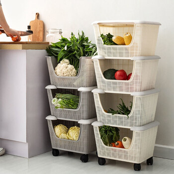 壹号桌yihaozhuo厨房蔬菜架子落地多层菜篮子放菜架家用零食收纳