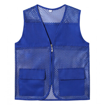 骑士装备工作衣服定制网格纱马甲印字志愿者 宝蓝色 l