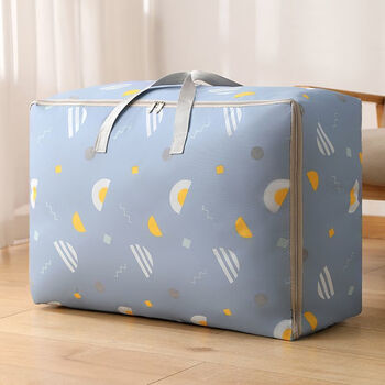 被子收纳袋装棉被搬家打包袋防水大容量行李袋衣物衣服牛津布加厚蓝色