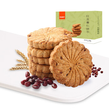 良品铺子 红豆薏仁饼干 粗粮代餐饼干330g