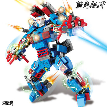 乐高积木复仇者联盟机甲漫威毒液钢铁侠机器人男孩拼装玩具 2066蓝色