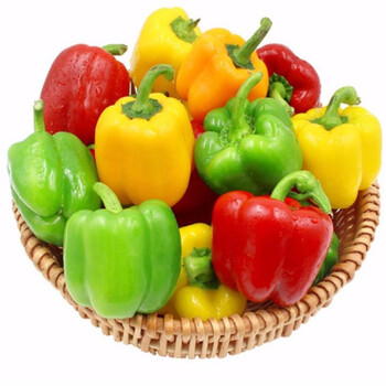 山东寿光新鲜灯笼彩椒圆辣椒五彩红黄水果甜椒太空椒即食蔬菜
 6斤