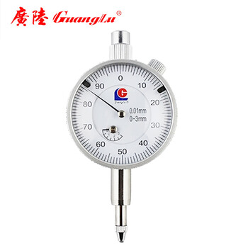 广陆guanglu 机械百分表0-3mm 防震 表盘41mm 指示表杠杆表测头表针磁力表座靠表