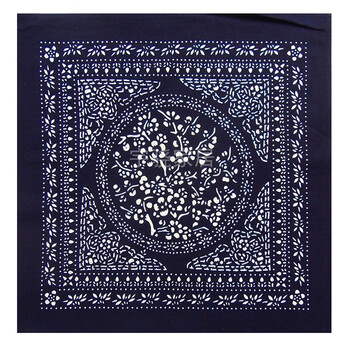 乌镇产手工蜡染扎染蓝印花布复古小方巾 茶几布防尘布盖布 傲梅 55*55