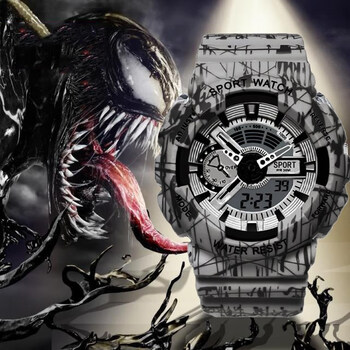 动漫联名儿童手表男孩初中小学生炫酷运动防水防摔闹钟儿童电子表毒液