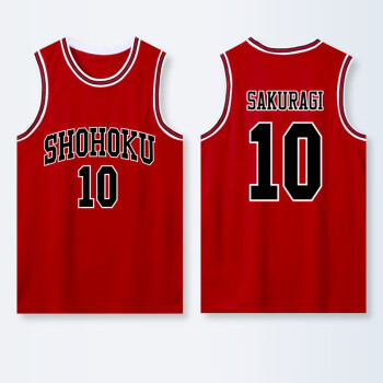 倍荷灌篮高手球衣t恤樱木花道篮球服套装男女11号流川枫儿童 红色单