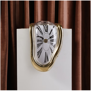 灿众西班牙达利融化扭曲钟表抽象orion solo一芥时钟异形挂钟摆件 金