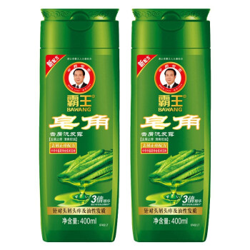 霸王洗发水清爽控油止痒皂角去屑洗发露400ml2