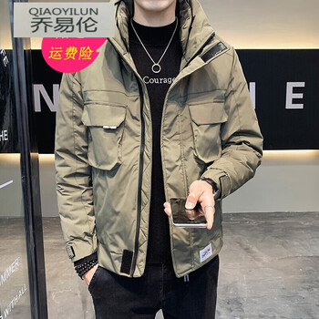 羽绒服男帅气短款百搭机能2021冬季潮牌工装冬装加厚派克男士外套 军
