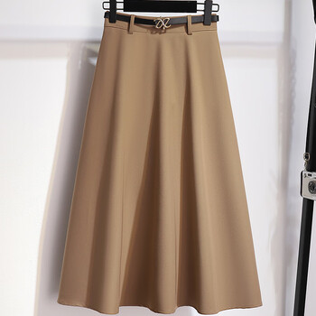 名梵曼伞裙纯色半身裙中长款女梨形身材半身裙高级感2023夏季字长裙子