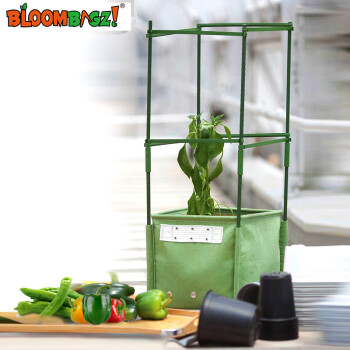 Bloombagz爬藤蔬菜阳台种植神器家庭菜园爬藤架子花盆爬藤蔬菜辣椒茄子种植套装27升种菜箱 橄榄绿 方形1米两层支架中等 30x30x30cm 图片价格品牌报价 京东