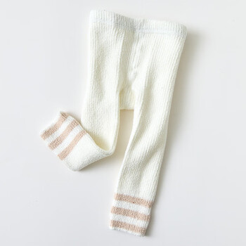 裤子婴儿打底裤秋冬新款珊瑚绒九分裤加厚保暖百搭女童针织裤白色12t