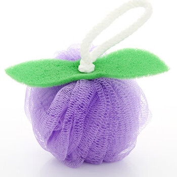 紫色沐浴球带吊绳清新沐浴球浴花浴擦洗澡球实验沐浴球