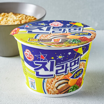 韩国进口不倒翁真拉面碗面65g/110g速食汤面碗装泡面拉面方便面 辣味