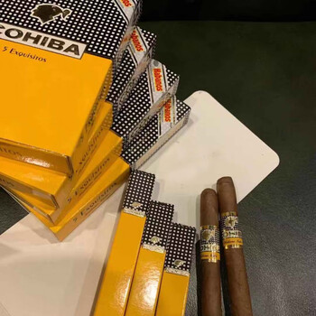 茶雪茄手工古巴cohiba玻多瓦尔雪茄单支茶烟巧克力味二支盒装