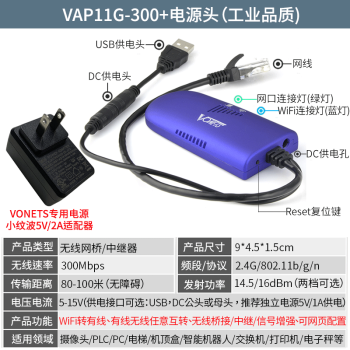 VONETS VAP11G-300תWiFiźмwifiŴǿPLC VAP11G-300+5V2AԴͷ