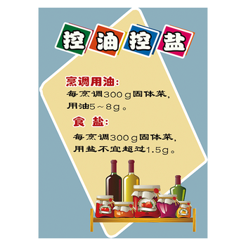 小贴士标志标识牌提示牌lhplhp15控油控盐标识3020厘米覆膜防水贴纸