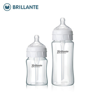 贝立安宽口径婴儿奶瓶 新生儿玻璃奶瓶宝宝防胀气奶瓶230ml硅胶仿真奶嘴 BYP16