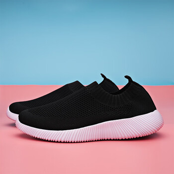 多走路duozoulu女鞋春夏季新款大码一脚蹬飞织透气运动休闲跑步鞋