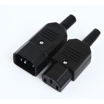 露玖熙充电品字插头插座铜三孔三针ac电源插头10a公母对接头 铜材质