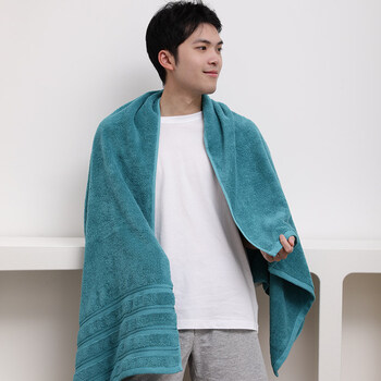 浴巾男士专用超大号男款吸水灰色家用夏裹巾浴巾男超大 雀蓝:缤纷浴巾