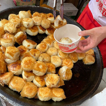 水煎包 湖北天门四牌楼老贾煮包子莲藕猪肉榨菜粉丝水煎包 新鲜猪肉馅