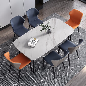 恺霖迪(kayleen deer) 岩板餐桌椅组合家用饭桌意式轻奢餐桌岩板桌子