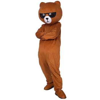 熊人偶服装卡通玩偶服熊行走发传单套装演出道具服 耍酷浅色布朗熊