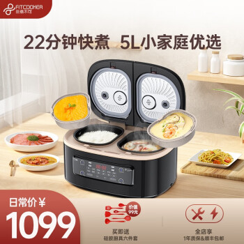 󲻿ɣFitcooker˫緹Ҽö๦һ2-3ȫԶС˫ŵ緹ԤԼù˫һ5L ɫ ɫ