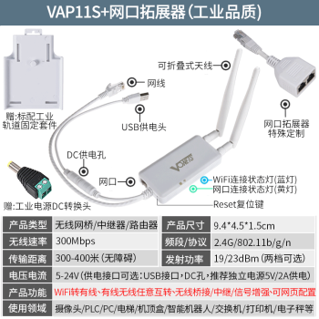 VONETS VAP11SʹҵһԶ2.4Gм·WiFiź߻ת VAP11S+չ