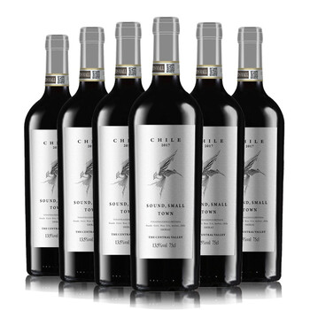 智利进口干红葡萄酒红酒整箱鸣斯小镇750ml佳美娜135度整箱6瓶装