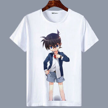 wvzw柯南衣服名侦探动漫周边日系夏季男女青少年学生宽松大码短袖t恤