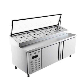 希冷(xilen)披萨开槽沙拉台冷藏工作台冰箱水果沙拉保鲜柜展示冰柜