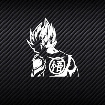 唐杉龙珠赛亚人孙悟空单色镂空反光车窗汽车贴纸笔记本行李箱贴白25cm