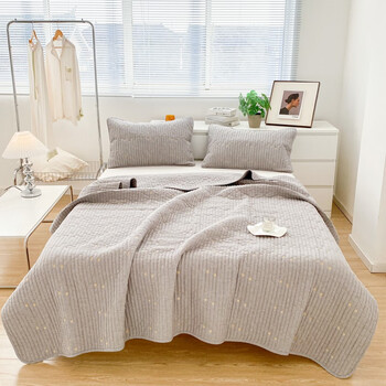 忆自然a类双面用纯棉床盖单件全棉夹棉防滑床单加厚绗缝被榻榻米大炕