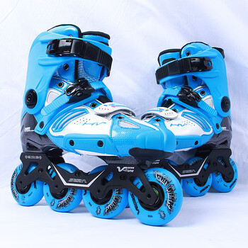 初学者轮滑鞋儿童夏季seba专业平花鞋男轮滑鞋花式溜冰鞋刹车hvc 蓝色
