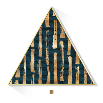 入户玄关装饰画挂画简约现代进门入门走廊竖版过道客厅壁画三角形2018