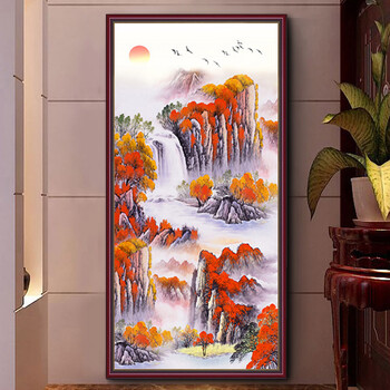 画入户玄关走廊尽头装饰贴画竖版客厅背景墙贴纸自粘 《鸿运当头3》