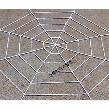 蜘蛛玩具黑色蜘蛛网万圣节装饰毛绒大小蜘蛛密室逃脱 1.5米白色蜘蛛网