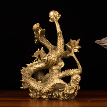 家居客厅青龙汉龙装饰品 公司办公室龙摆件 凤祥瑞摆件 盘龙戏珠特大
