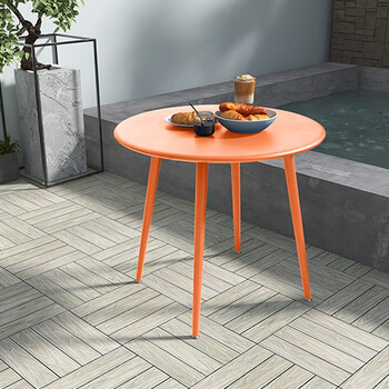 珍昂北欧边几简约圆桌铁板圆桌阳台小圆桌休闲娱乐冷饮甜品店餐桌 70