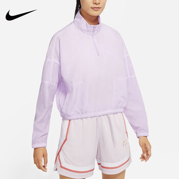 耐克（NIKE）女子2024夏季新款半拉链立领梭织防晒服透气运动夹克外套DH7649 DH7649-530 M